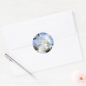 PixDezine blauwe hortensia/DIY achtergrond kleur Ronde Sticker (Envelop)