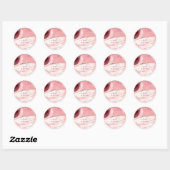 PixDezine Blush Bourgogne Agaat Marmer Gouden Hart Ronde Sticker (Vel)