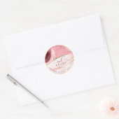 PixDezine Blush Bourgogne Agaat Marmer Gouden Hart Ronde Sticker (Envelop)