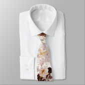 PixDezine Boho H2 Stusty Rozen Burgundy Mums Stropdas (Gebonden)