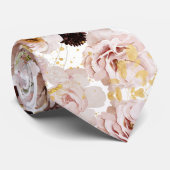 PixDezine Boho H2 Stusty Rozen Burgundy Mums Stropdas (Opgerold)