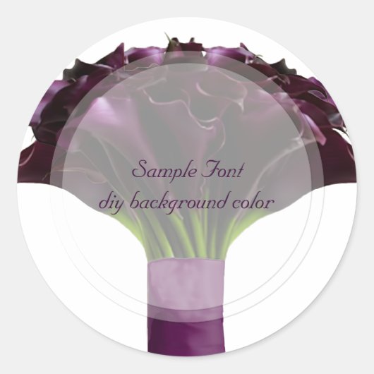 PixDezine bordeaux calla/DIY achtergrond kleur Ronde Sticker (Voorkant)