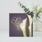 PixDezine Calla lilies+plum, trouwuitnodigingen Kaart (Staand voorkant)