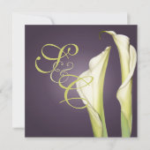 PixDezine Calla lilies+plum, trouwuitnodigingen Kaart (Voorkant)