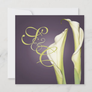 PixDezine Calla lilies+plum, trouwuitnodigingen Kaart