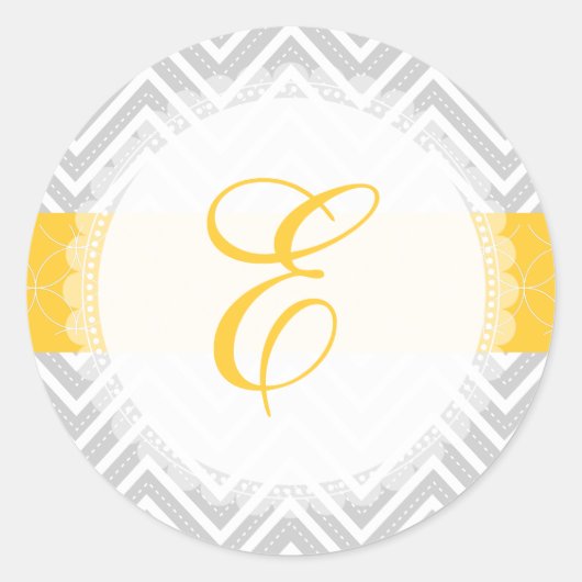 PixDezine chevron/monogram/doe-het-zelf kleuren Ronde Sticker (Voorkant)