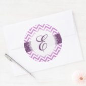 PixDezine chevron/stralende orchidee/doe-het-zelf Ronde Sticker (Envelop)