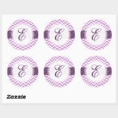 PixDezine chevron/stralende orchidee/doe-het-zelf Ronde Sticker (Vel)