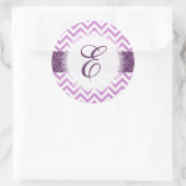 PixDezine chevron/stralende orchidee/doe-het-zelf Ronde Sticker (Tas)