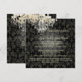 PixDezine CRYSTAL CHANDELIER+BAROQUE DAMASK Kaart (Voorkant / Achterkant)