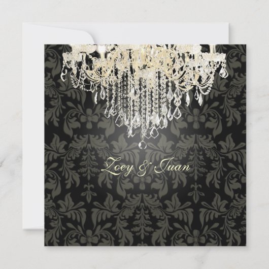 PixDezine CRYSTAL CHANDELIER+BAROQUE DAMASK Kaart (Achterkant)