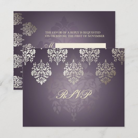 PixDezine Damask6 RSVP vereist 5x7 uitnodigingen (Voorkant / Achterkant)