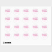 PixDezine digitale waterverf/roze Ronde Sticker (Vel)