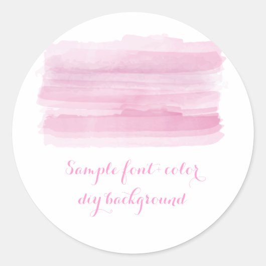 PixDezine digitale waterverf/roze Ronde Sticker (Voorkant)