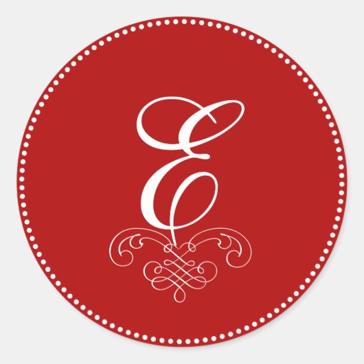 PixDezine DIY monogram+DIY kleur/antiek rollen Ronde Sticker (Voorkant)