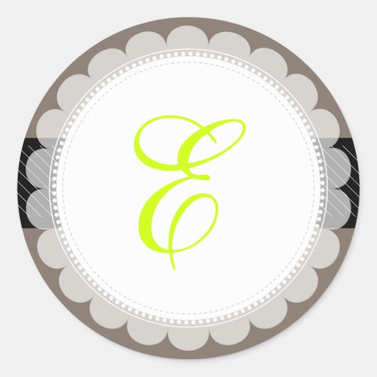 PixDezine doilie/DIY monogram+DIY color+font Ronde Sticker (Voorkant)