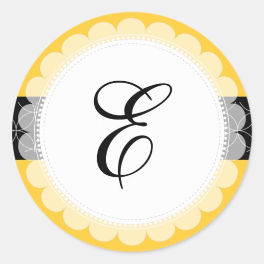 PixDezine doilie/DIY monogram+DIY color+font Ronde Sticker (Voorkant)