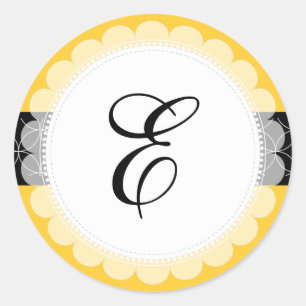 PixDezine doilie/DIY monogram+DIY color+font Ronde Sticker