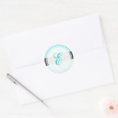 PixDezine doilie/DIY monogram+DIY color+font Ronde Sticker (Envelop)