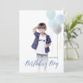 PixDezine ELKE LEEFTIJD, Verjaardag Jongen Ballonn Kaart (Staand voorkant)