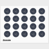 PixDezine Faux zilver Monogram (A-Z) Ronde Sticker (Vel)