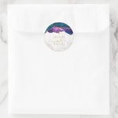 PixDezine Galaxy Agaat Marmer Faux Goud Hart Ronde Sticker (Tas)