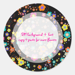 PixDezine gemodde madeliefjes/DIY achtergrondkleur Ronde Sticker