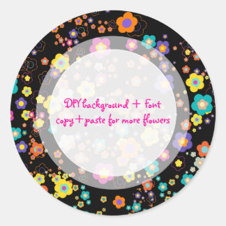 PixDezine gemodde madeliefjes/DIY achtergrondkleur Ronde Sticker
