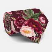 PixDezine H2 Flowers Burgundy Blush Peonies Stropdas (Opgerold)