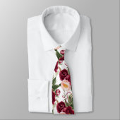 PixDezine H2 Flowers Burgundy Blush Peonies Stropdas (Gebonden)