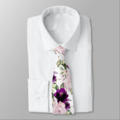 PixDezine H2 Flowers Magenta Blush Rozen Stropdas (Gebonden)