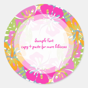 PixDezine hibiscus lei/DIY achtergrondkleur Ronde Sticker