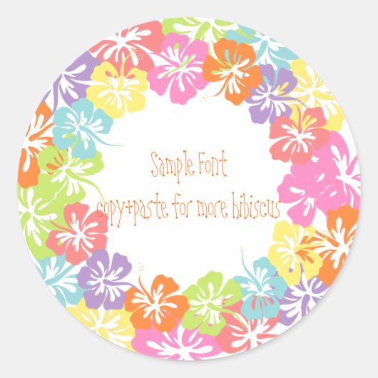 PixDezine hibiscus lei/DIY achtergrondkleur Ronde Sticker (Voorkant)