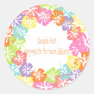 PixDezine hibiscus lei/DIY achtergrondkleur Ronde Sticker