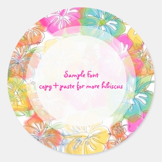 PixDezine hibiscus lei/DIY achtergrondkleur Ronde Sticker (Voorkant)