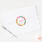 PixDezine hibiscus lei/DIY achtergrondkleur Ronde Sticker (Envelop)
