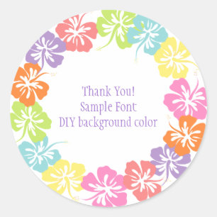 PixDezine hibiscus lei/DIY achtergrondkleur Ronde Sticker