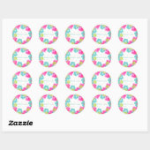 PixDezine hibiscus lei/DIY achtergrondkleur Ronde Sticker (Vel)