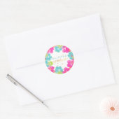 PixDezine hibiscus lei/DIY achtergrondkleur Ronde Sticker (Envelop)