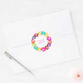 PixDezine hibiscus lei/DIY achtergrondkleur Ronde Sticker (Envelop)
