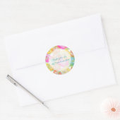 PixDezine hibiscus/waterverf beïnvloedt Ronde Sticker (Envelop)