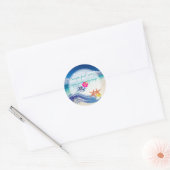 PixDezine hulawaves/strand/dynamisch ontwerp Ronde Sticker (Envelop)