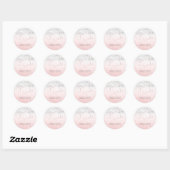 PixDezine Iridescent Blush Pink Save Our Date Ronde Sticker (Vel)
