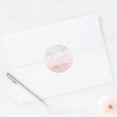 PixDezine Iridescent Blush Pink Save Our Date Ronde Sticker (Envelop)