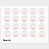 PixDezine Iridescent Blush Pink Save Our Date Ronde Sticker (Vel)