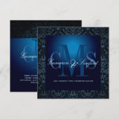 PixDezine juwelen damast /blauwe saffier Kaart (Voorkant / Achterkant)