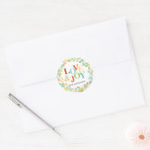 PixDezine Kerst Waterverf Abstracte Krans Ronde Sticker (Envelop)