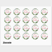PixDezine Kerst Waterverf Wintergroen Ronde Sticker (Vel)