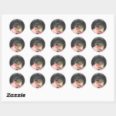 PixDezine krijtbord/Victoriaans rozen Ronde Sticker (Vel)