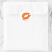PixDezine kus/oranje lippen Ronde Sticker (Tas)